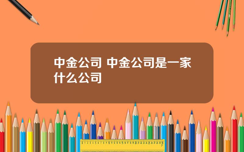 中金公司 中金公司是一家什么公司